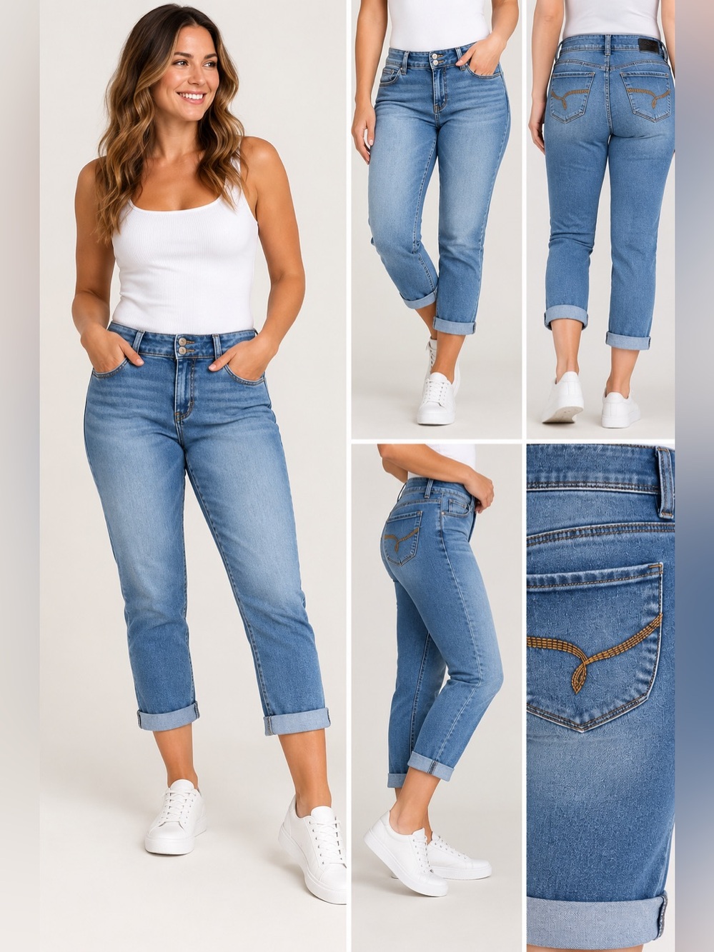 Royalty For Me WannaBettaButt Cuffed Ankle Jeans Size 12 – Blue